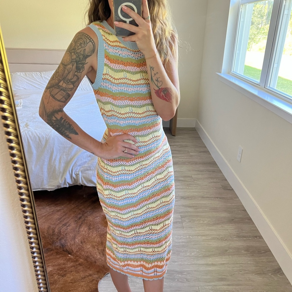 Crochet midi dress